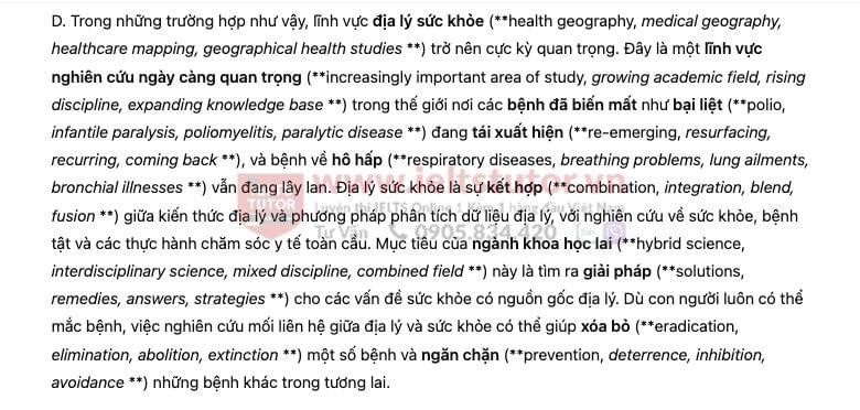 The Intersection of Health Sciences and Geography - Đề thi thật IELTS READING The Intersection of Health Sciences and Geography - Đề thi thật IELTS READING