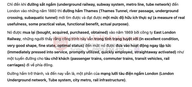Tunnelling under the Thames Answers with location - Đề thi thật IELTS READING Tunnelling under the Thames Answers with location - Đề thi thật IELTS READING