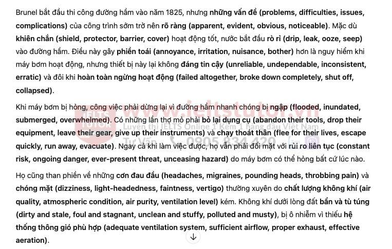 Tunnelling under the Thames Answers with location - Đề thi thật IELTS READING Tunnelling under the Thames Answers with location - Đề thi thật IELTS READING