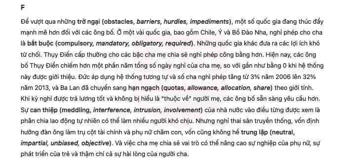 🔥Paternity Leave Answers with location - Đề thi thật IELTS READING- Làm bài online format computer-based, kèm đáp án, dịch & giải thích từ vựng - cấu trúc ngữ pháp khó 🔥Paternity Leave Answers with location - Đề thi thật IELTS READING- Làm bài online format computer-based, kèm đáp án, dịch & giải thích từ vựng - cấu trúc ngữ pháp khó
