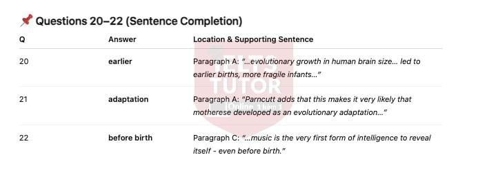 🔥The Role of Mothers in the Origins of Music answers with location - Đề luyện IELTS READING- Làm bài online format computer-based, kèm đáp án, dịch & giải thích từ vựng - cấu trúc ngữ pháp khó 🔥The Role of Mothers in the Origins of Music answers with location - Đề luyện IELTS READING- Làm bài online format computer-based, kèm đáp án, dịch & giải thích từ vựng - cấu trúc ngữ pháp khó