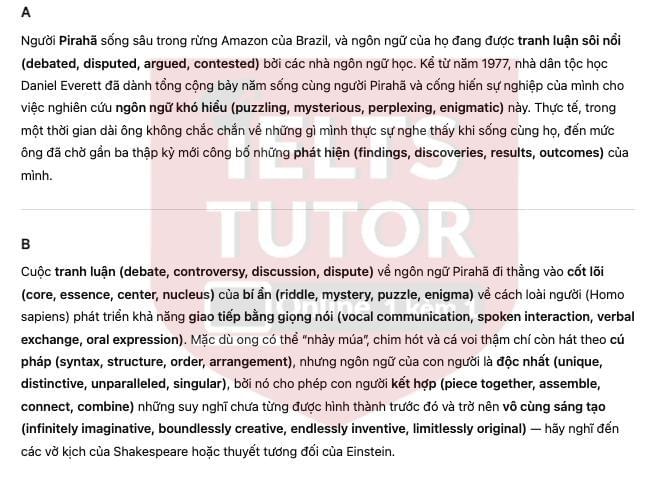 The Pirahã people of Brazil Answers with location - Đề luyện IELTS READING The Pirahã people of Brazil Answers with location - Đề luyện IELTS READING