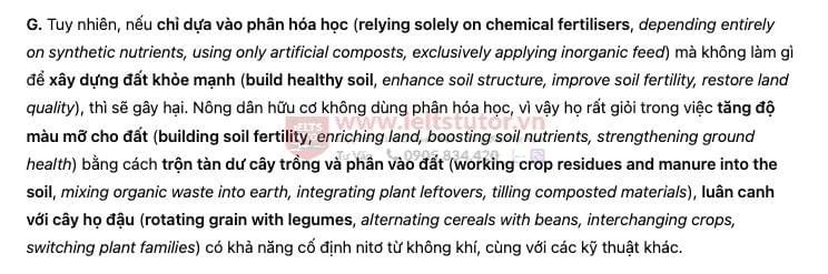 Organic farming and fertilisers - Đề thi thật IELTS READING Organic farming and fertilisers - Đề thi thật IELTS READING