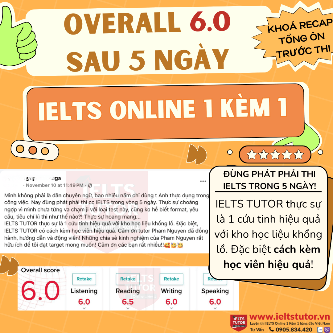 Các khóa học IELTS online 1 kèm 1 - 100% cam kết đạt target 6.0 - 7.0 - 8.0 - Đảm bảo đầu ra - Thi không đạt, học lại FREE Các khóa học IELTS online 1 kèm 1 - 100% cam kết đạt target 6.0 - 7.0 - 8.0 - Đảm bảo đầu ra - Thi không đạt, học lại FREE