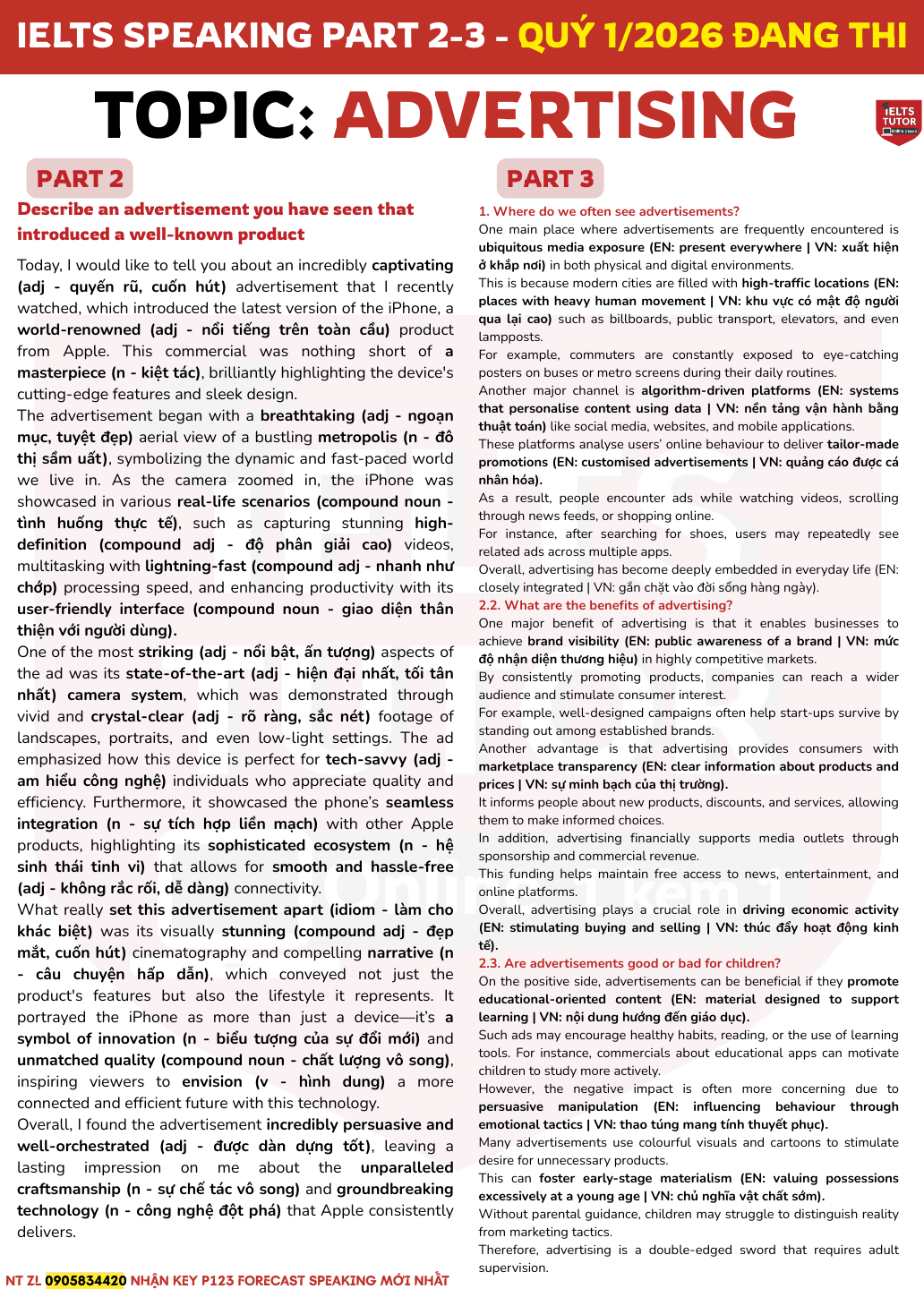 Giải đề "Describe an advertisement you have seen that introduced a well-known product" IELTS SPEAKING PART 2-3 Giải đề "Describe an advertisement you have seen that introduced a well-known product" IELTS SPEAKING PART 2-3