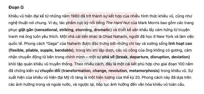 🔥THE HISTORY OF MODERN AMERICAN DANCE (history of ballet dance) Answers with location - Đề thi thật IELTS READING- Làm bài online format computer-based, kèm đáp án, dịch & giải thích từ vựng - cấu trúc ngữ pháp khó 🔥THE HISTORY OF MODERN AMERICAN DANCE (history of ballet dance) Answers with location - Đề thi thật IELTS READING- Làm bài online format computer-based, kèm đáp án, dịch & giải thích từ vựng - cấu trúc ngữ pháp khó
