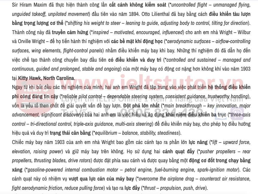 The First Aircraft answers with location - Đề luyện IELTS READING The First Aircraft answers with location - Đề luyện IELTS READING