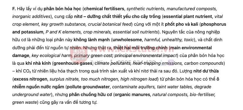 Organic farming and fertilisers - Đề thi thật IELTS READING Organic farming and fertilisers - Đề thi thật IELTS READING