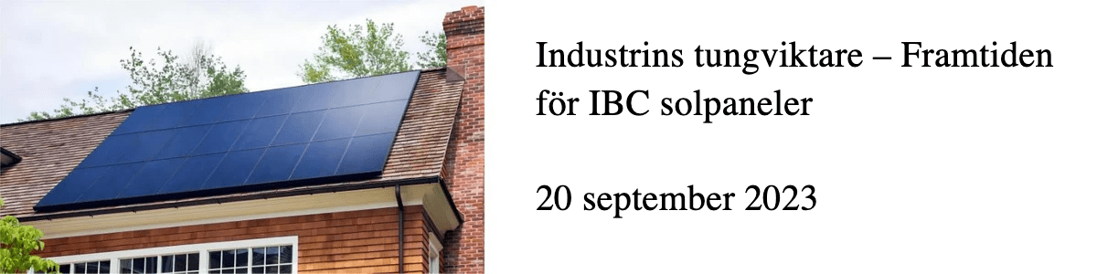 Industrins tungviktare – Framtiden för IBC solpaneler Industrins tungviktare – Framtiden för IBC solpaneler