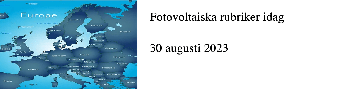 Fotovoltaiska rubriker idag Fotovoltaiska rubriker idag