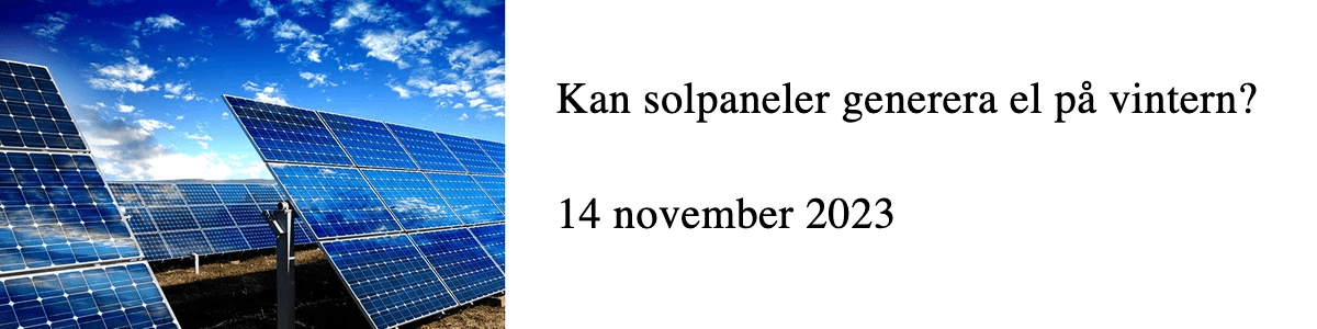 Kan solpaneler generera el på vintern?   Kan solpaneler generera el på vintern?