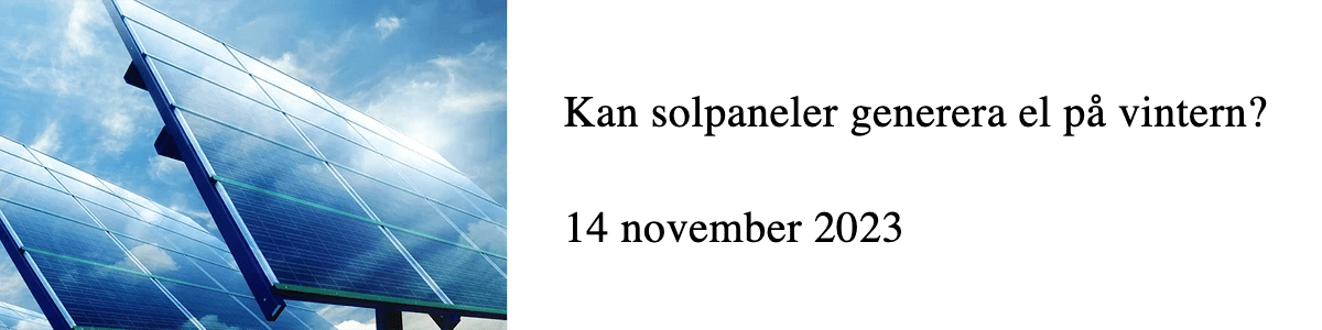 Kan solpaneler generera el på vintern?   Kan solpaneler generera el på vintern?