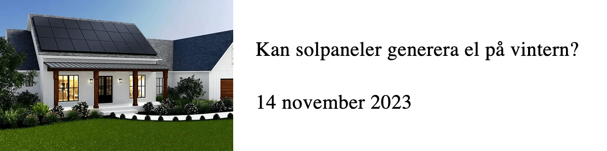 Kan solpaneler generera el på vintern?   Kan solpaneler generera el på vintern?