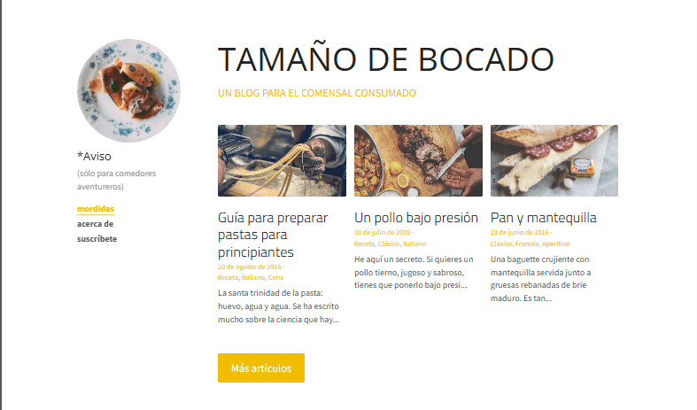 Plantilla de blog de tamaño byte de Strikingly Plantilla de blog de tamaño byte de Strikingly