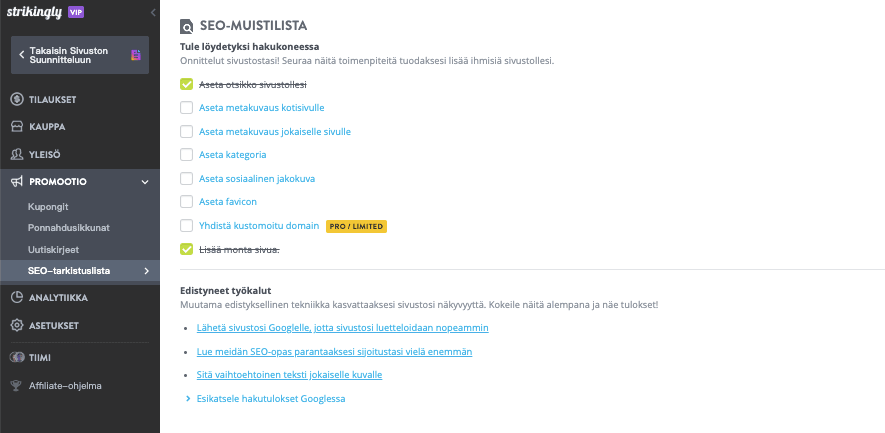 Kuinka aloittaa pienyritys Strikingly - Optimize for SEO -työkalulla Kuinka aloittaa pienyritys Strikingly - Optimize for SEO -työkalulla