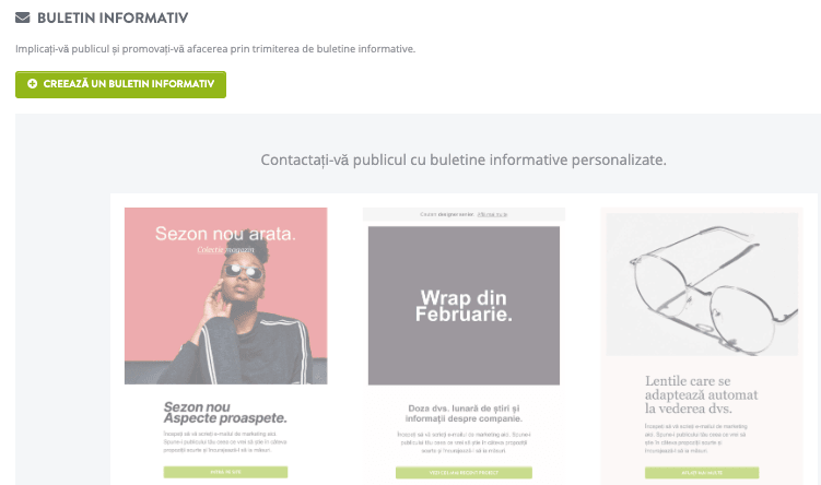 Funcția de buletin informativ Strikingly Funcția de buletin informativ Strikingly