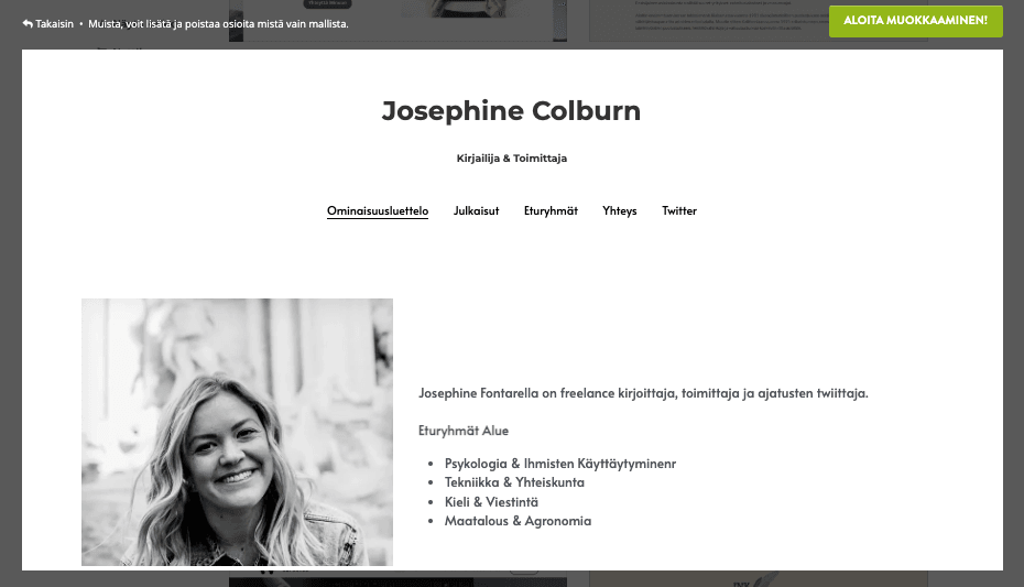 Silmiinpistävästi yksinyrittäjille - Tietoja minusta Silmiinpistävästi yksinyrittäjille - Tietoja minusta