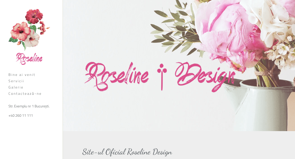 Șablonul Roseline de la Strikingly Șablonul Roseline de la Strikingly