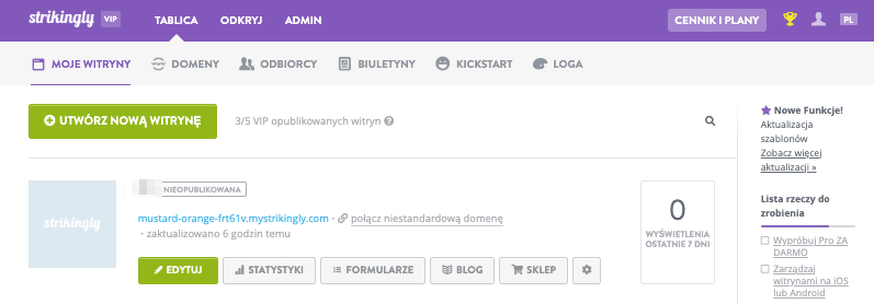 Uzyskaj dostęp do swojego pulpitu nawigacyjnego Strikingly Uzyskaj dostęp do swojego pulpitu nawigacyjnego Strikingly