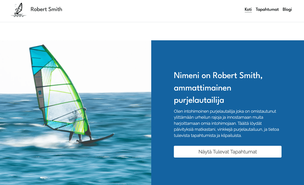Windsurfer-malli Strikinglyltä Windsurfer-malli Strikinglyltä