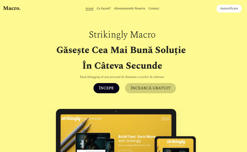 Șablon Macro de la Strikingly Șablon Macro de la Strikingly