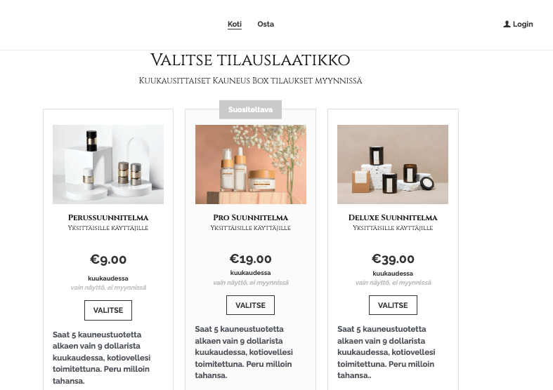Mysteerilaatikko-malli Strikinglyltä Mysteerilaatikko-malli Strikinglyltä