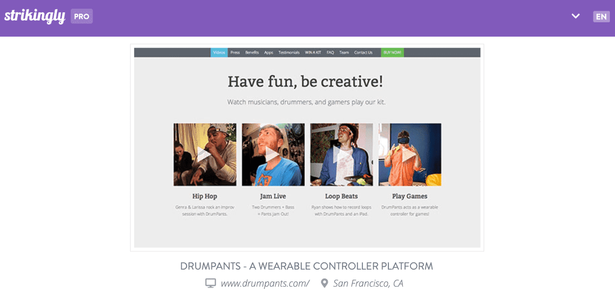 Drumpantsin verkkosivuston URL-osoite Drumpantsin verkkosivuston URL-osoite