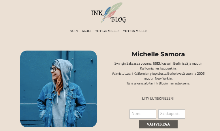 Ink Blogi Malli Strikinglyltä Ink Blogi Malli Strikinglyltä