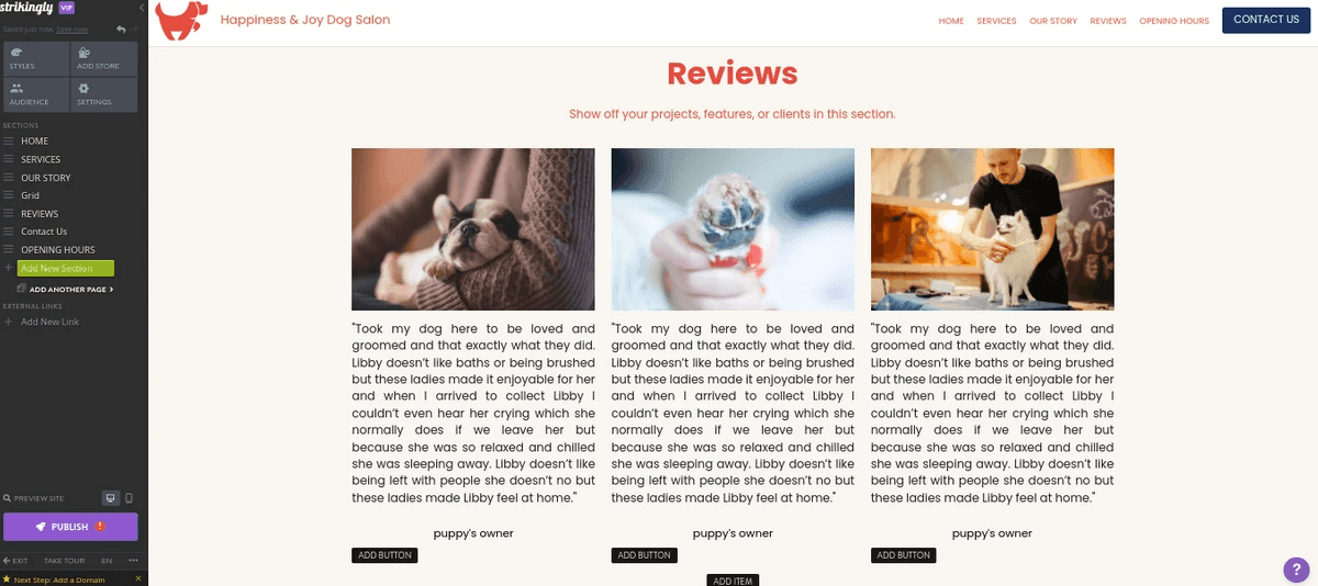 Jak marki mogą wykorzystać Strikingly, aby zwiększyć wskaźnik satysfakcji klientów - Budowanie przyjaznej dla użytkownika i estetycznej strony internetowej - Opinie klientów i recenzje Jak marki mogą wykorzystać Strikingly, aby zwiększyć wskaźnik satysfakcji klientów - Budowanie przyjaznej dla użytkownika i estetycznej strony internetowej - Opinie klientów i recenzje