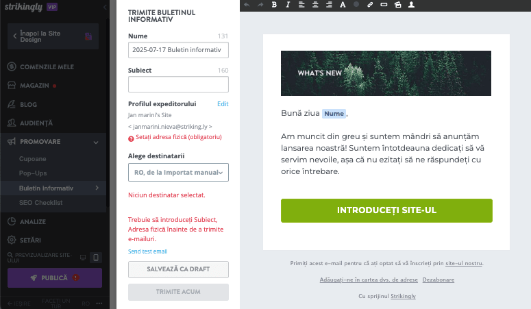 Cum să folosești Strikingly pentru a vinde produse profitabile - Configurați marketingul prin e-mail Cum să folosești Strikingly pentru a vinde produse profitabile - Configurați marketingul prin e-mail