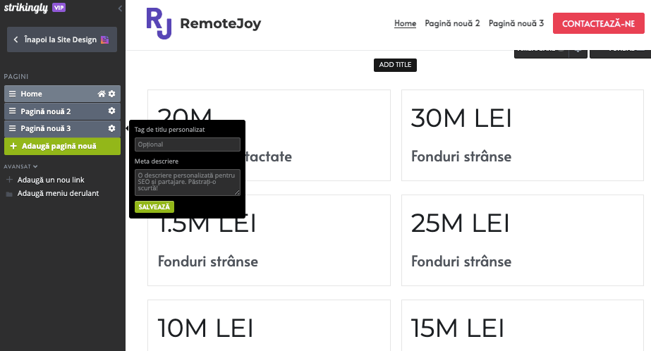 Maximizarea SEO pentru extinderea liniei de produse - Strikingly - Optimizați titlurile paginilor și meta descrierile Maximizarea SEO pentru extinderea liniei de produse - Strikingly - Optimizați titlurile paginilor și meta descrierile