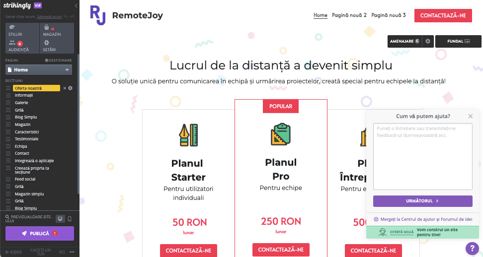 Cum pot brandurile să folosească Strikingly pentru a crește scorul de satisfacție al clienților - crearea unui site web prietenos și estetic plăcut - chat live și formulare de contact Cum pot brandurile să folosească Strikingly pentru a crește scorul de satisfacție al clienților - crearea unui site web prietenos și estetic plăcut - chat live și formulare de contact