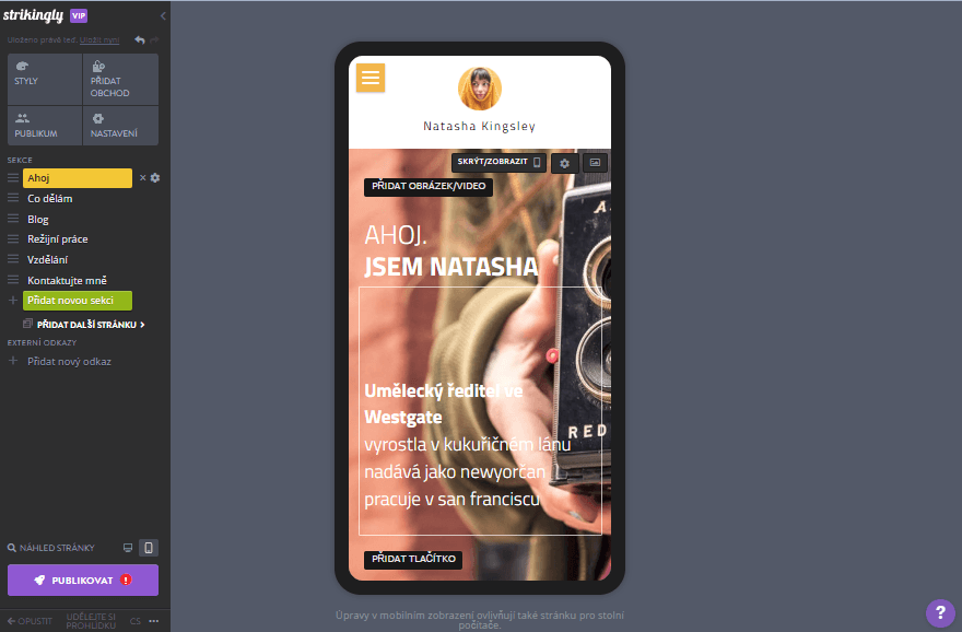 osobní webové stránky - Využití Strikingly - Optimalizace pro mobilní výkon osobní webové stránky - Využití Strikingly - Optimalizace pro mobilní výkon