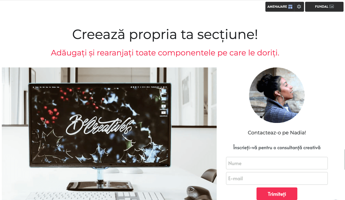 Strikingly fă-ți propria secțiune Strikingly fă-ți propria secțiune