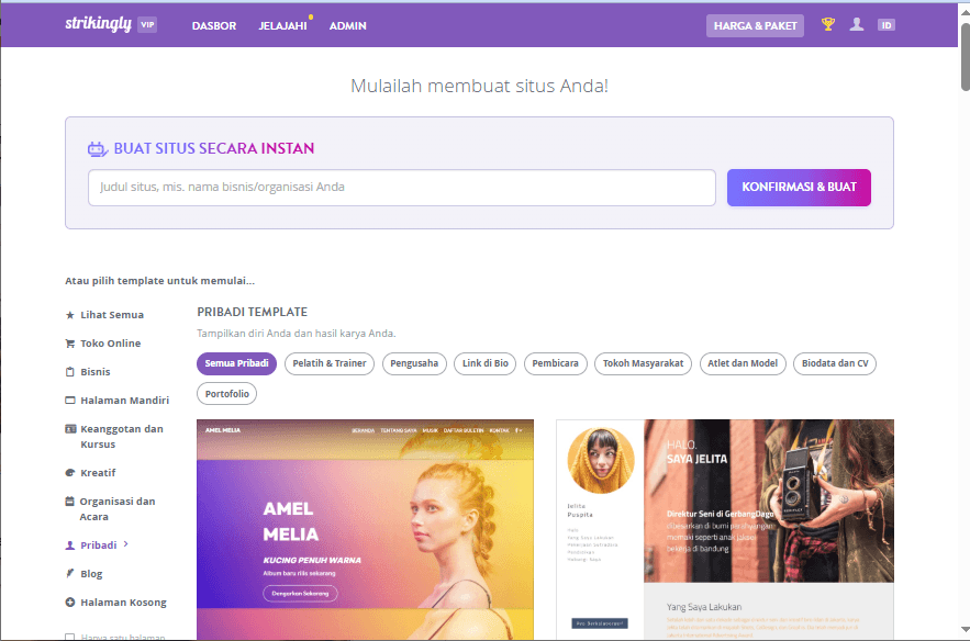 situs web pribadi - Memanfaatkan Strikingly - berbagai situs web pribadi yang telah didesain sebelumnya situs web pribadi - Memanfaatkan Strikingly - berbagai situs web pribadi yang telah didesain sebelumnya