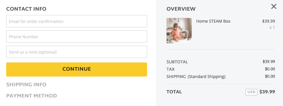 Strikingly Checkout -sivu Strikingly Checkout -sivu