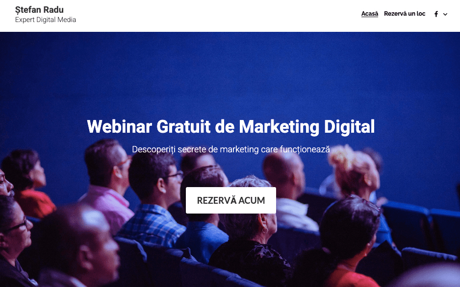 Șablon de webinar de la Strikingly Șablon de webinar de la Strikingly