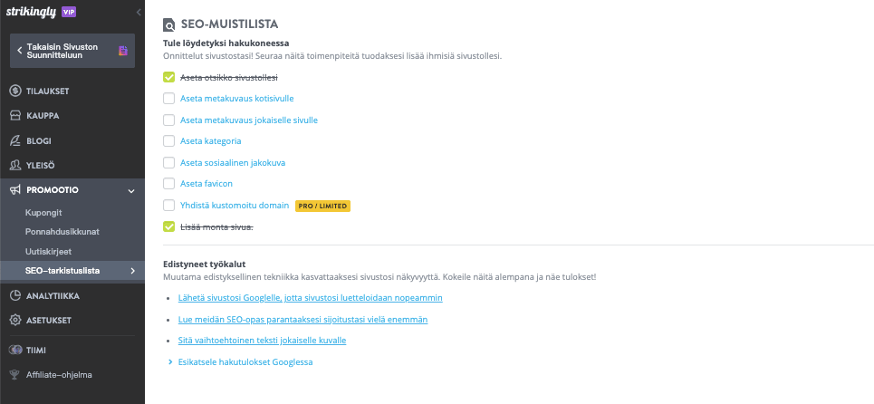 Verkkosivujen suunnittelun inspiraatiota - Rakenna mestariteoksesi Strikinglyn avulla - Strikinglyn sisäänrakennetut SEO-työkalut Verkkosivujen suunnittelun inspiraatiota - Rakenna mestariteoksesi Strikinglyn avulla - Strikinglyn sisäänrakennetut SEO-työkalut