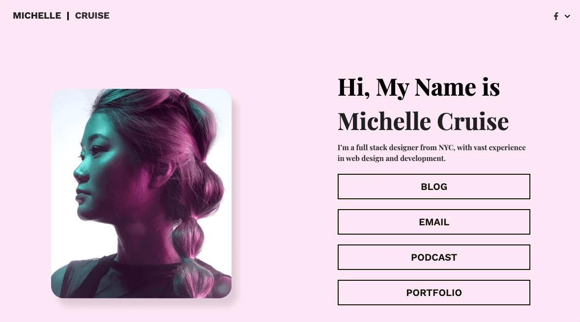 Szablon Michelle Cruise ze Strikingly Szablon Michelle Cruise ze Strikingly