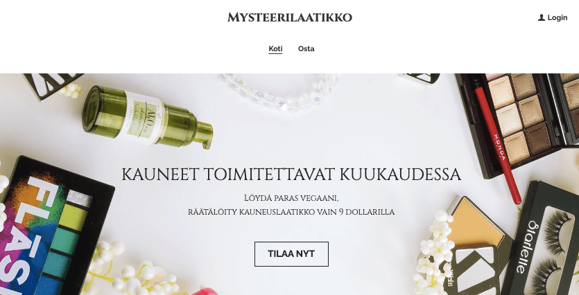 Mystery Box Verkkokauppa-malli Strikinglyltä Mystery Box Verkkokauppa-malli Strikinglyltä