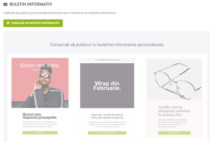 Strikingly newsletter caracteristică Strikingly newsletter caracteristică