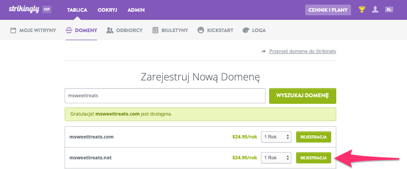 Wybierz nazwę domeny w Strikingly - Wybierz idealną domenę Wybierz nazwę domeny w Strikingly - Wybierz idealną domenę