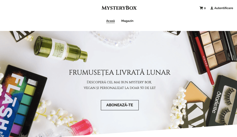 Șablonul de retail online Mystery Box de la Strikingly Șablonul de retail online Mystery Box de la Strikingly