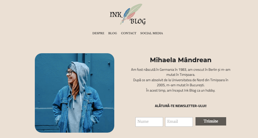 Șablonul de blog Ink de la Strikingly Șablonul de blog Ink de la Strikingly
