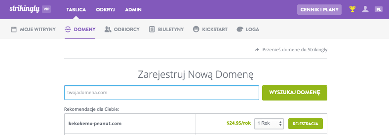 Wdrażanie krótkich domen za pomocą Strikingly – zarejestruj nową domenę Wdrażanie krótkich domen za pomocą Strikingly – zarejestruj nową domenę