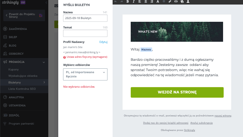 Personalizacja wiadomości e-mail za pomocą Strikingly – wiadomości transakcyjne Personalizacja wiadomości e-mail za pomocą Strikingly – wiadomości transakcyjne
