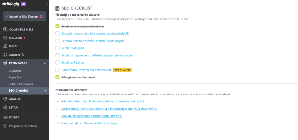 Inspirație pentru designul site-urilor web - Construiește-ți capodoperă cu Strikingly - Instrumentele SEO integrate ale Strikingly Inspirație pentru designul site-urilor web - Construiește-ți capodoperă cu Strikingly - Instrumentele SEO integrate ale Strikingly
