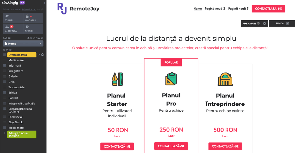 Editorul de site-uri Strikingly Editorul de site-uri Strikingly