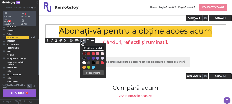Cum adăugați o declarație de misiune pentru afaceri la Strikingly - stil și format Cum adăugați o declarație de misiune pentru afaceri la Strikingly - stil și format