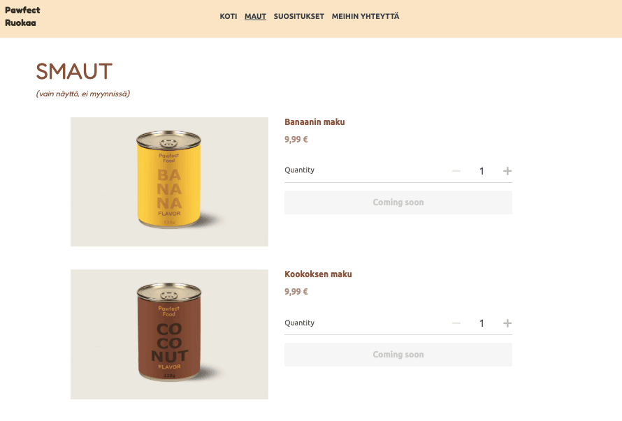 Pawfect Food Malli Strikinglyltä Pawfect Food Malli Strikinglyltä